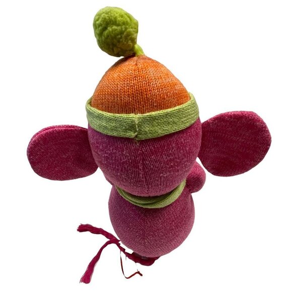 Seasons of Cannon Falls Pink Elephant Sock Monkey 14” Sitting Magnet Hands Plush - Picture 7 of 11